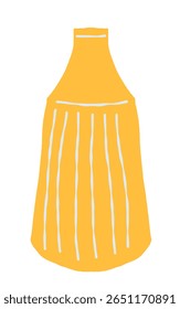 Hand drawn line art vase. Doodle clay pottery illustration. Isolated vector illustration for home decor and design, greeting card, banner, poster, label.