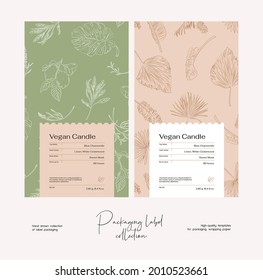 Hand drawn line art vector label design template. Boho style illustration of elegant signs and badges for beauty, natural cosmetics, wellness, creative agency, fashion, wedding.
