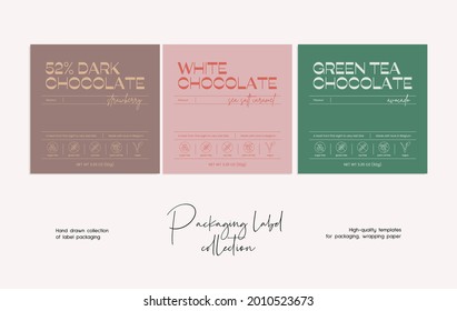 Hand drawn line art vector label design template. Boho style illustration of elegant signs and badges for beauty, natural cosmetics, wellness, creative agency, fashion, wedding.
