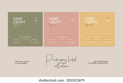 Hand drawn line art vector label design template. Boho style illustration of elegant signs and badges for beauty, natural cosmetics, wellness, creative agency, fashion, wedding.
