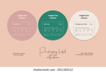 Plantilla de diseño de empaquetado de etiquetas alimentarias de vectores de línea dibujada a mano. Ilustración culinaria de elegantes carteles y insignias para café, restaurante.