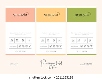 Handgezeichnete Linie Kunst, Vektorgrafik-Etiketten Verpackungs-Design-Vorlage. Food Illustration von eleganten Schildern und Abzeichen für Café, Restaurant.