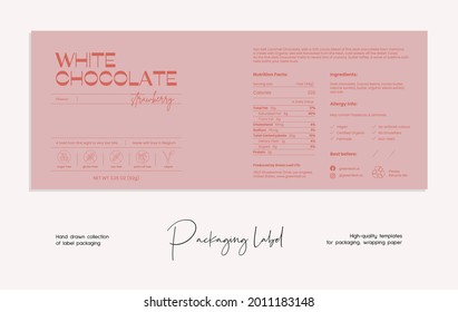Plantilla de diseño de empaquetado de etiquetas alimentarias de vectores de línea dibujada a mano. Ilustración culinaria de elegantes carteles y insignias para café, restaurante.