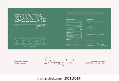 Hand drawn line art vector food label packaging design template. Food illustration of elegant signs and badges for cafe, restaurant.