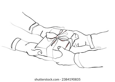 hand drawn line art vector of Stock Photo ID: 1922754374

Kid giving gift box to mum. Holidays, present, childhood concept. Close up of child and mother hands with gift box. Mothers day art