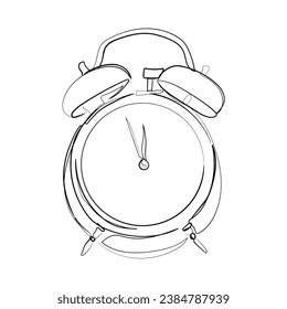 vector de arte de línea dibujada a mano de un reloj. importancia del arte del tiempo.