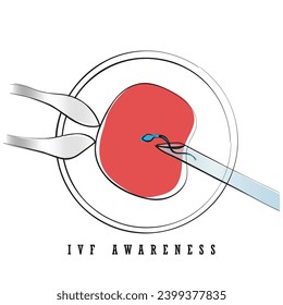 hand drawn line art vector of Artificial Insemination. IVF miracle vector art. Wonders of Science and Biotechnology