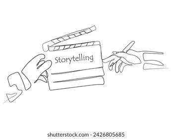 Hand drawn line art vector of Storytelling direction. Importance of story telling.