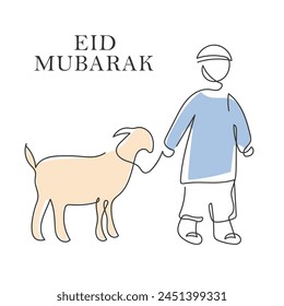 Handgezeichnete Linie Kunst Vektorgrafik der Eid-Feierlichkeiten. Eid Grußkarten Kunst. Eid Doodles.