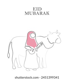 Hand drawn line art vector of Eid celebrations. Eid greeting cards art. Eid doodles.