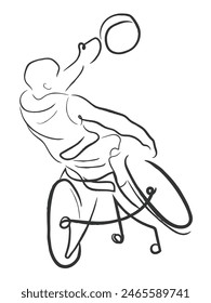 Hand drawn line art vector of extreme sports training. Games and sports events concept elements.