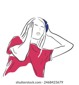 hand drawn line art vector of heat stroke. Risk factors and precautionary measures against it. 