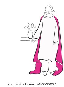 Vector de arte de línea dibujada a mano de la alta costura paquistaní. Mujeres vestidas con modestos vestidos pakistaníes.