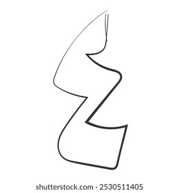 Vector de arte de línea dibujado a mano de números árabes. Número árabe Cuatro arte de línea.
