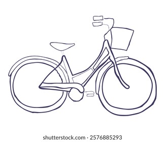 hand drawn line art vector of a cycle drawn in a retro style. Vintage poster art.