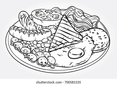 Full English Breakfast Stock Vectors, Images & Vector Art | Shutterstock