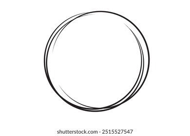 Conjunto de esbozo de círculo de línea dibujado a mano. Colección de Doodle circles. Garabato de forma redonda. Marcos circulares de Anuncio para texto. Ilustración vectorial.