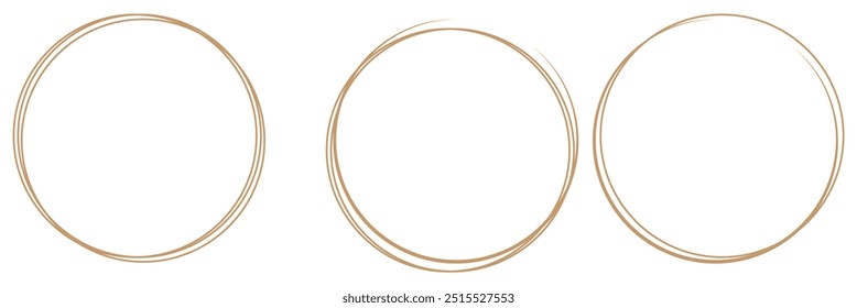 Conjunto de esbozo de círculo de línea dibujado a mano. Colección de Doodle circles. Garabato de forma redonda. Marcos circulares de Anuncio para texto. Ilustración vectorial.
