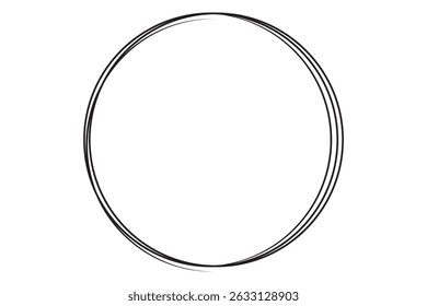 Conjunto de esbozo de círculo de línea dibujado a mano. Colección de Doodle circles. Garabato de forma redonda. Marcos circulares de Anuncio para texto. Ilustración vectorial.