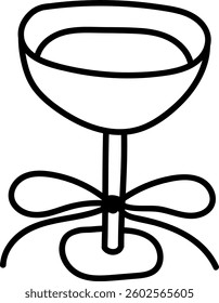 Hand Drawn Line Cocktail Glass Vector Illustration