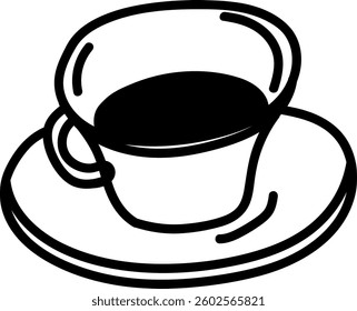 Hand Drawn Line Coffee Cup Vector Illustration