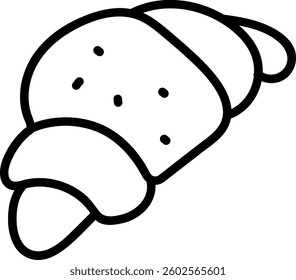 Hand Drawn Line Croissant Vector Illustration