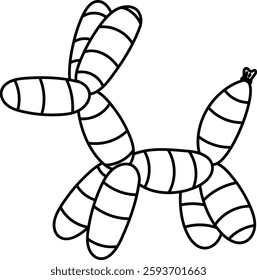 Hand Drawn Line Dog Shape Balloon Vector Illustration