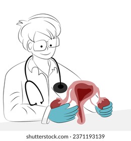dibujo a mano, Concepto Evitar la infección por VPH mediante vacunación antes de infectarse.