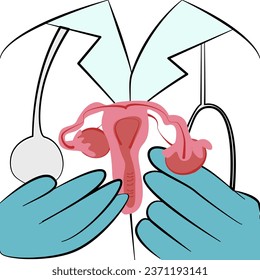 dibujo a mano, Concepto Evitar la infección por VPH mediante vacunación antes de infectarse.