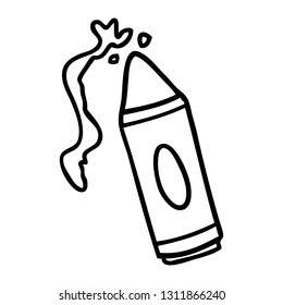 hand drawn line drawing doodle of a pink crayon