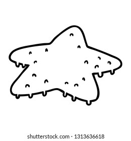 hand drawn line drawing doodle of a star fish