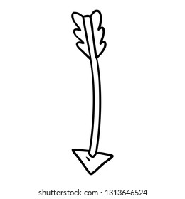 hand drawn line drawing doodle of an arrow