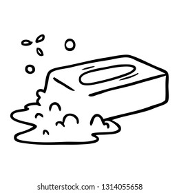 doodle de dibujo de línea dibujado a mano de un jabón burbujeado