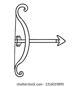 handgezeichnete Linienkopfdoodle eines Bogens und Pfeilers