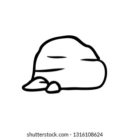 hand drawn line drawing doodle of stone and pebbles