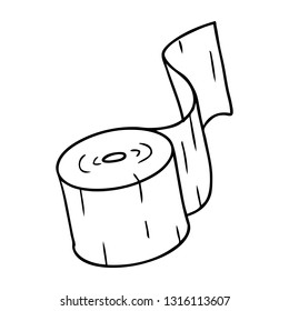 doodle de dibujo de línea dibujado a mano de un rollo de inodoro
