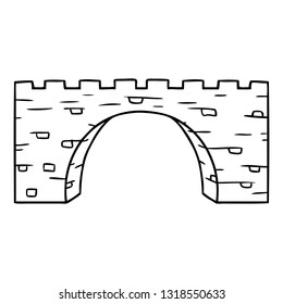 hand drawn line drawing doodle of a stone bridge