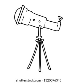 handgezeichnete Linienkopfdoodle eines großen Teleskops