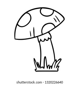 hand drawn line drawing doodle of a toad stool