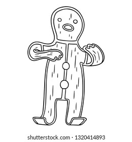 doodle de dibujo de línea dibujado a mano de un hombre de jengibre
