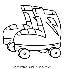 hand drawn line drawing doodle of roller skates