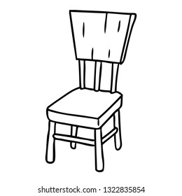 hand drawn line drawing doodle of a  wooden chair