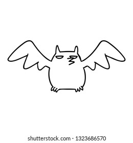 hand drawn line drawing doodle of a night bat