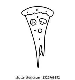 doodle dibujado a mano de una porción de pizza