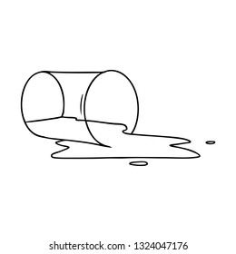 doodle de dibujo de línea dibujado a mano de un vidrio derramado