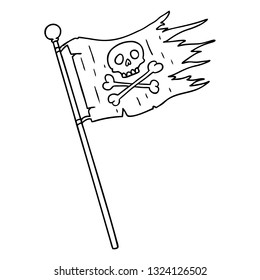 hand drawn line drawing doodle of a pirates flag
