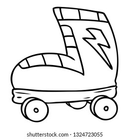 hand drawn line drawing doodle roller skate boot