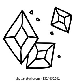 doodle de dibujo de línea dibujado a mano de algunas gemas de rubí