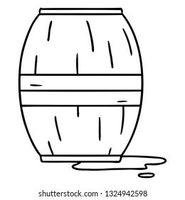 hand drawn line drawing doodle of a wine barrel 