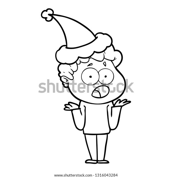 Hand Drawn Line Drawing Man Gasping Stock Vector (royalty Free 